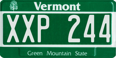 VT license plate XXP244
