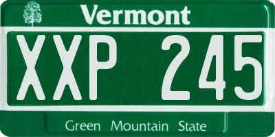 VT license plate XXP245