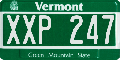 VT license plate XXP247