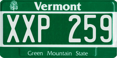 VT license plate XXP259