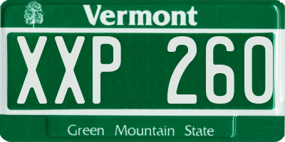 VT license plate XXP260
