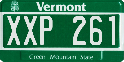 VT license plate XXP261