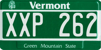 VT license plate XXP262