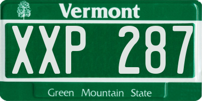 VT license plate XXP287
