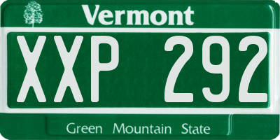 VT license plate XXP292