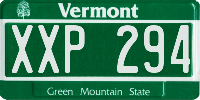 VT license plate XXP294