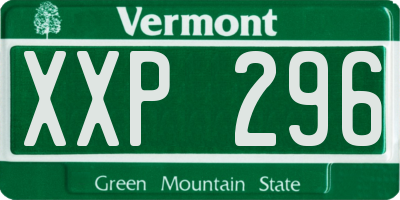 VT license plate XXP296