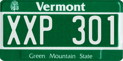 VT license plate XXP301