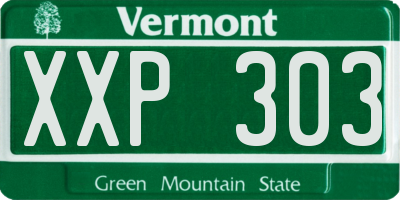 VT license plate XXP303