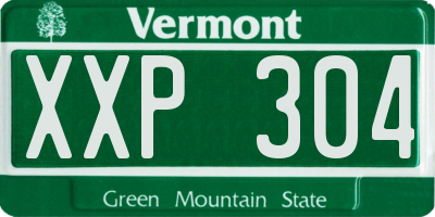 VT license plate XXP304