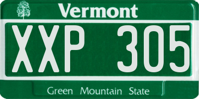 VT license plate XXP305