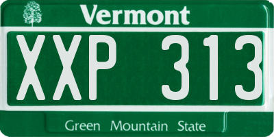 VT license plate XXP313