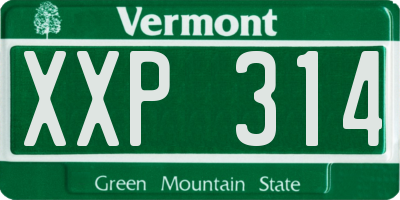 VT license plate XXP314