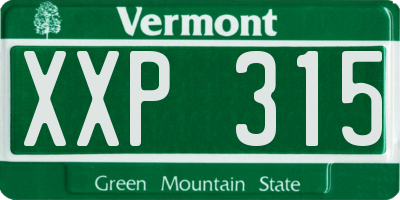VT license plate XXP315