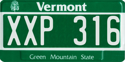 VT license plate XXP316