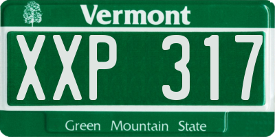VT license plate XXP317