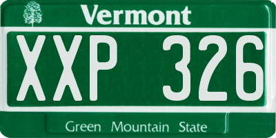 VT license plate XXP326