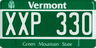 VT license plate XXP330