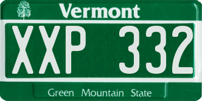 VT license plate XXP332