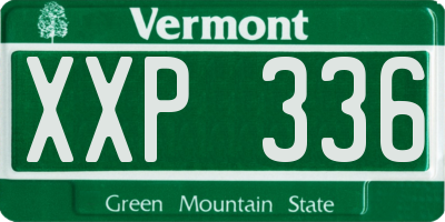 VT license plate XXP336