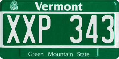 VT license plate XXP343