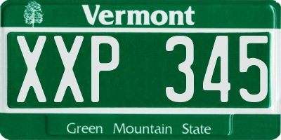 VT license plate XXP345