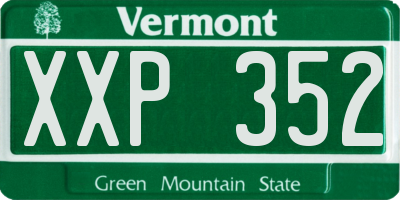 VT license plate XXP352