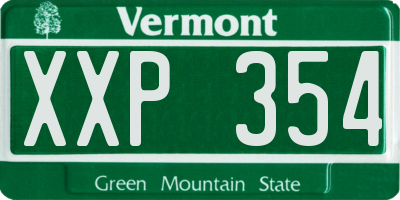 VT license plate XXP354