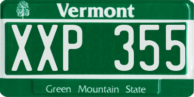 VT license plate XXP355