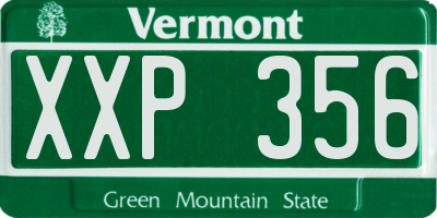 VT license plate XXP356