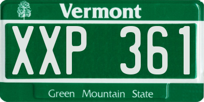VT license plate XXP361