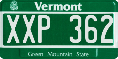 VT license plate XXP362
