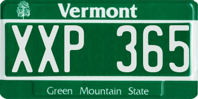 VT license plate XXP365