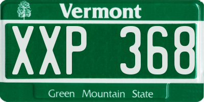 VT license plate XXP368