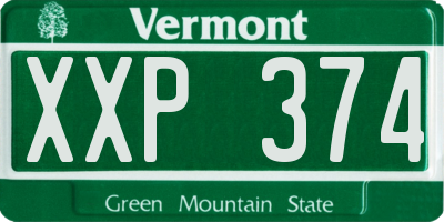 VT license plate XXP374