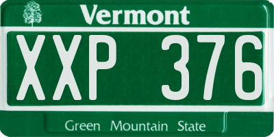 VT license plate XXP376