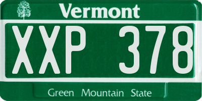 VT license plate XXP378