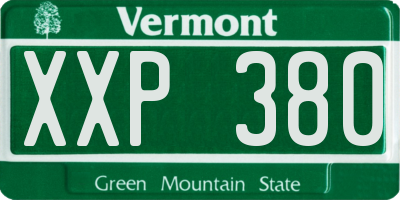 VT license plate XXP380