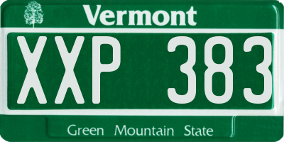 VT license plate XXP383