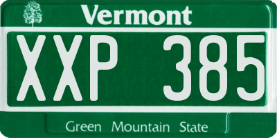 VT license plate XXP385
