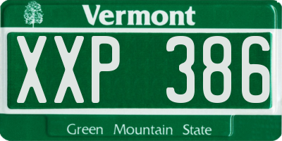 VT license plate XXP386