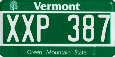 VT license plate XXP387