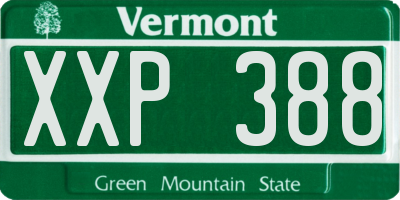 VT license plate XXP388