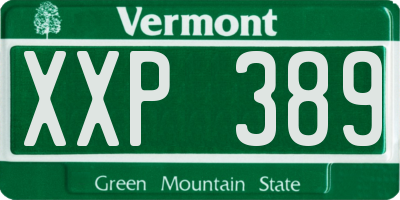 VT license plate XXP389