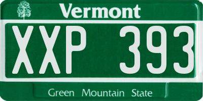 VT license plate XXP393
