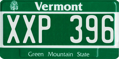 VT license plate XXP396