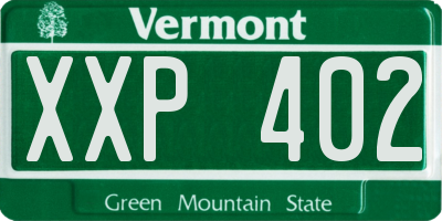 VT license plate XXP402