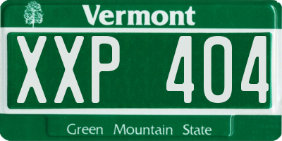 VT license plate XXP404