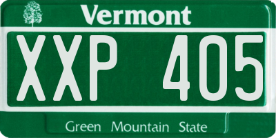 VT license plate XXP405