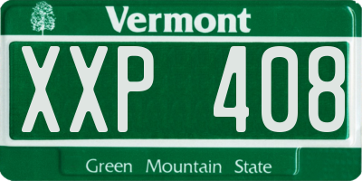 VT license plate XXP408